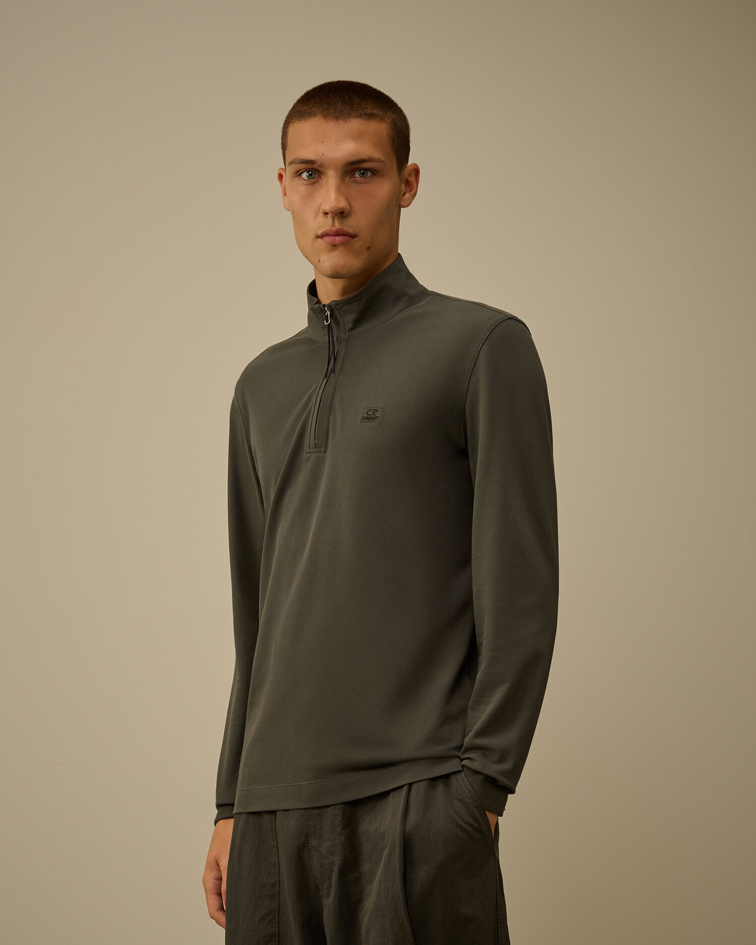 Stretch Piquet Half Zip Long Sleeve Polo - 3
