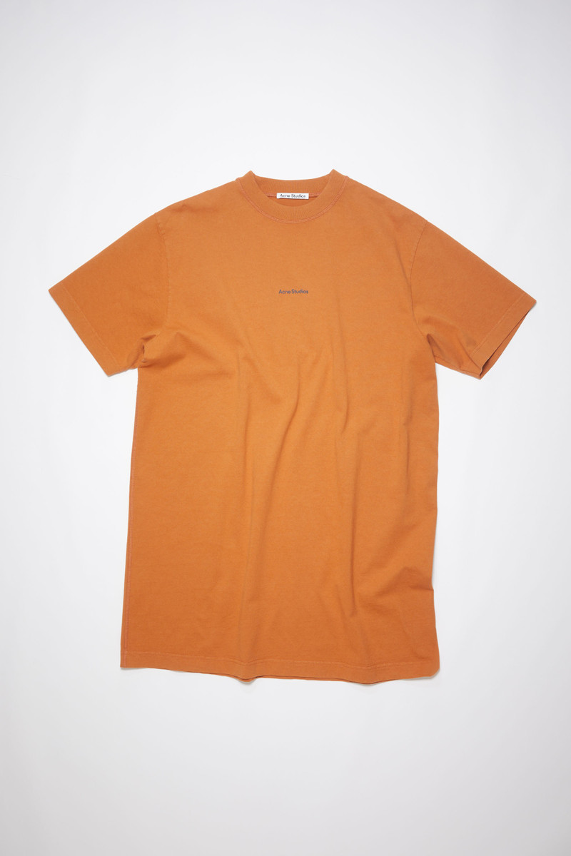 Acne Studios Logo t-shirt dress - Burnt orange - FN-WN-DRES000461 |  REVERSIBLE