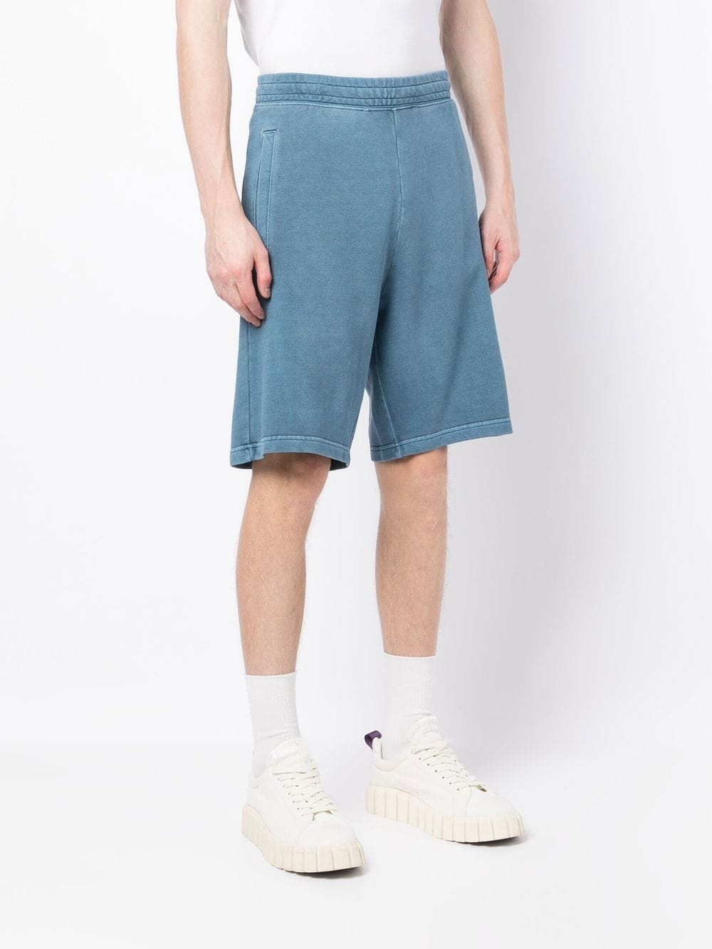 logo-patch cotton track shorts - 3