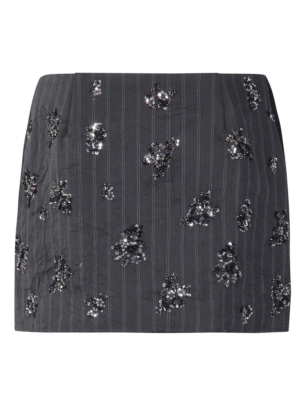 pinstripe embellished mini skirt - 1