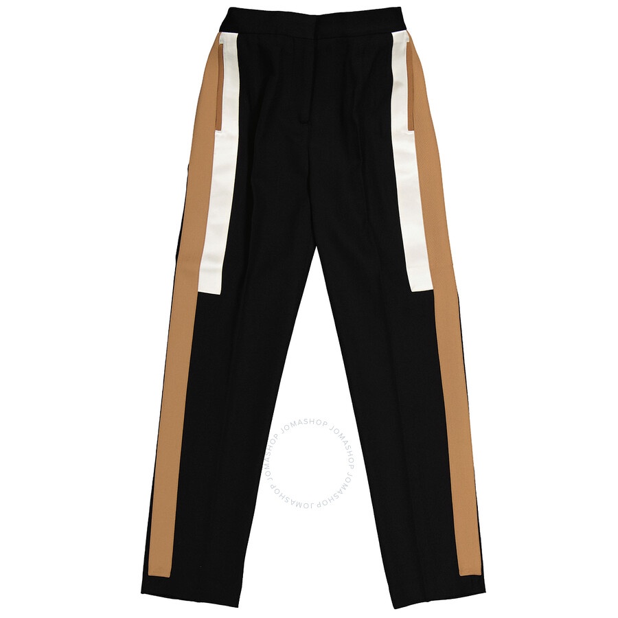 Burberry Ladies Stripe Detail Wool Tailored Trousers - 2