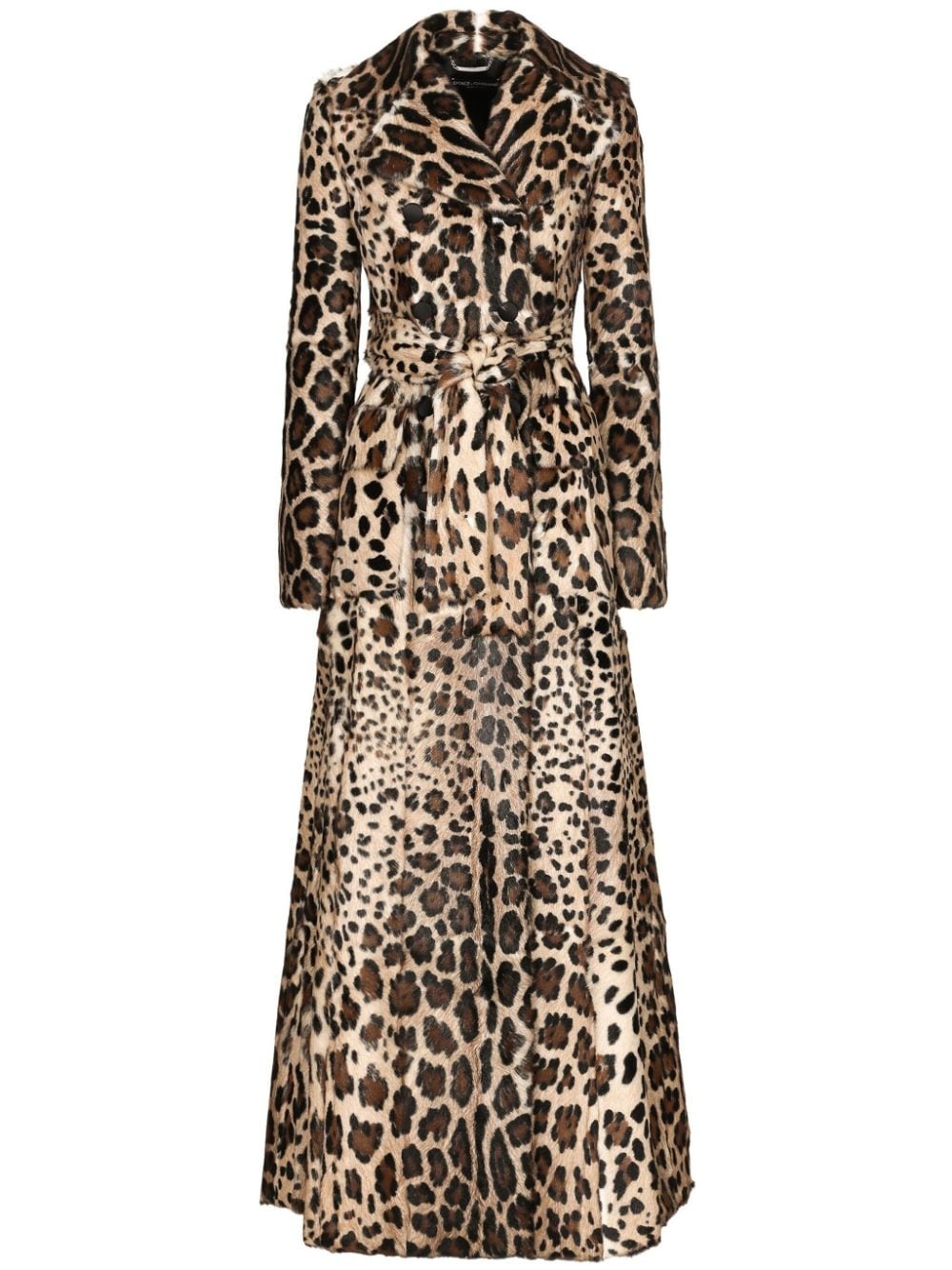 leopard-print trench coat - 1