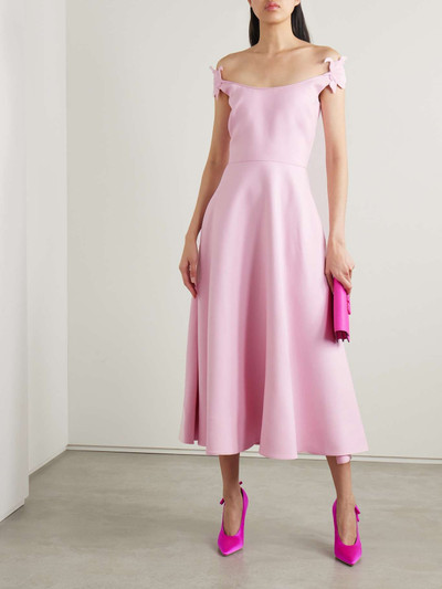 Valentino Embellished wool and silk-blend crepe midi dress outlook