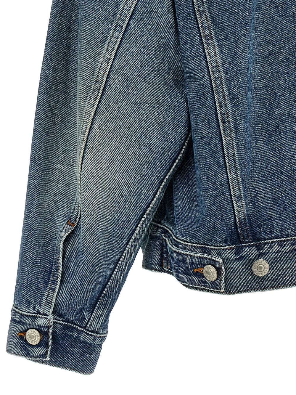 cut-out denim jacket - 5