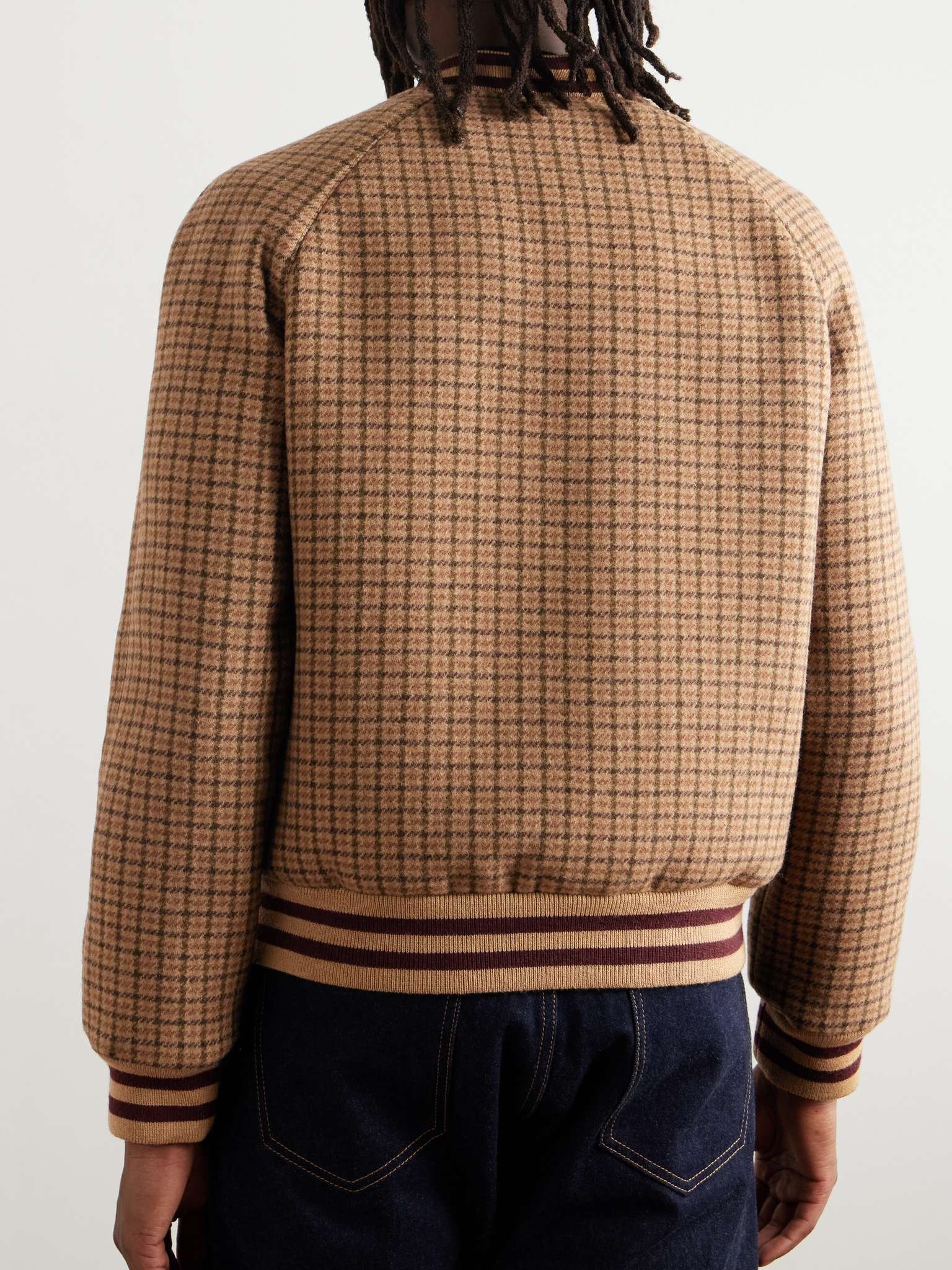 Logo-Embroidered Checked Wool Bomber Jacket - 5