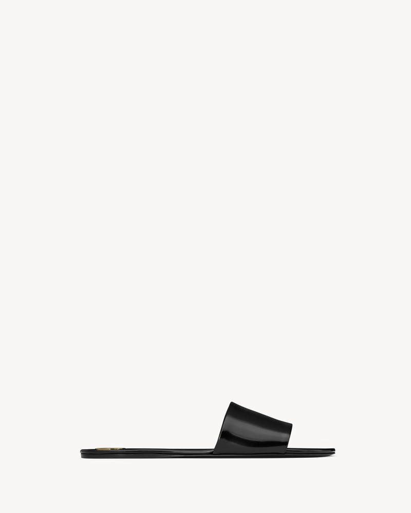 SAINT LAURENT carlyle slides in glazed leather outlook