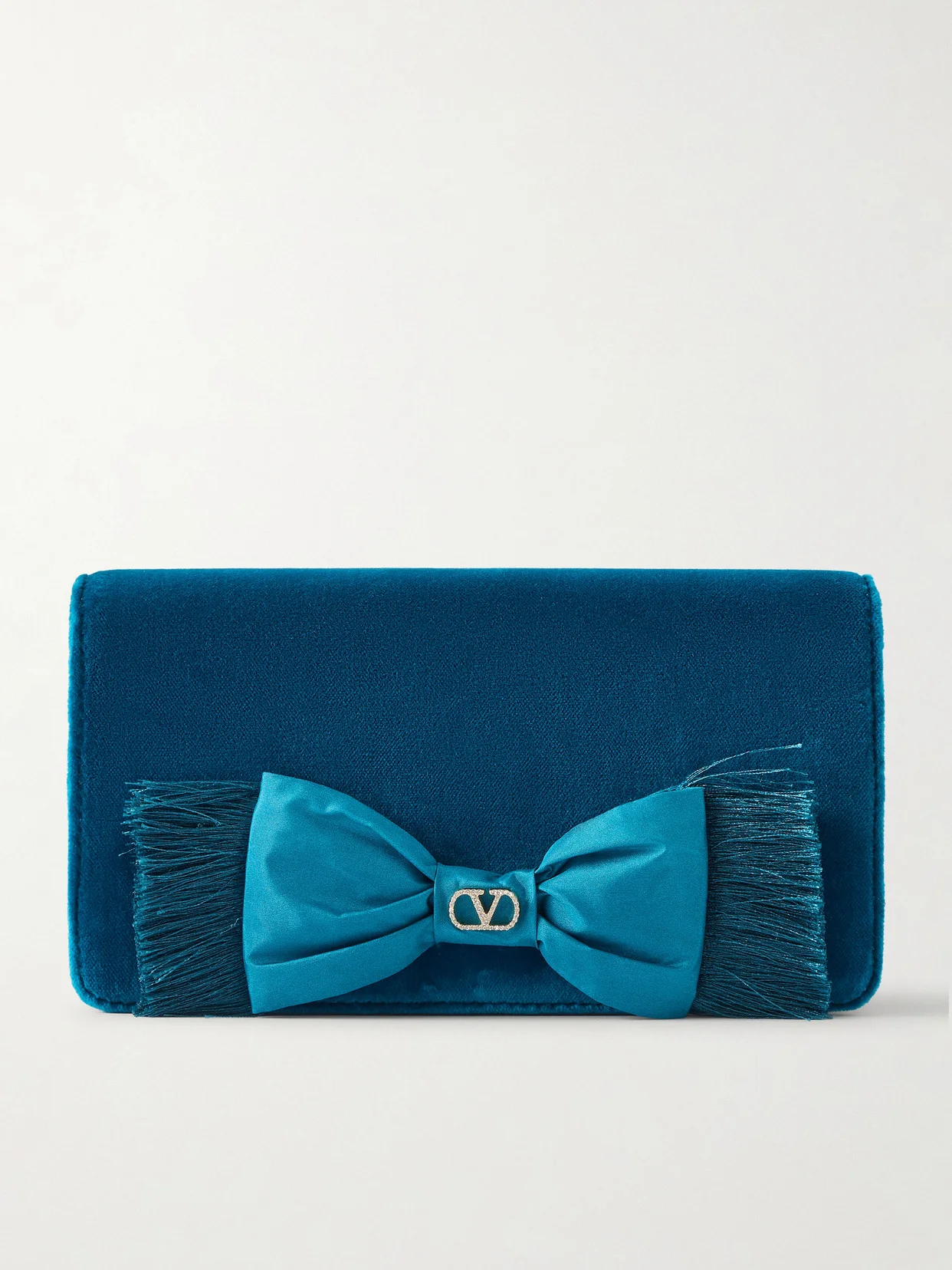 Vlogo Signature Mini Bow-detailed Velvet Shoulder Bag - 1