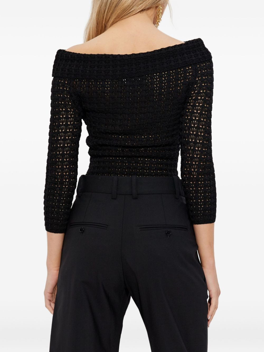 off-shoulder knitted top - 4