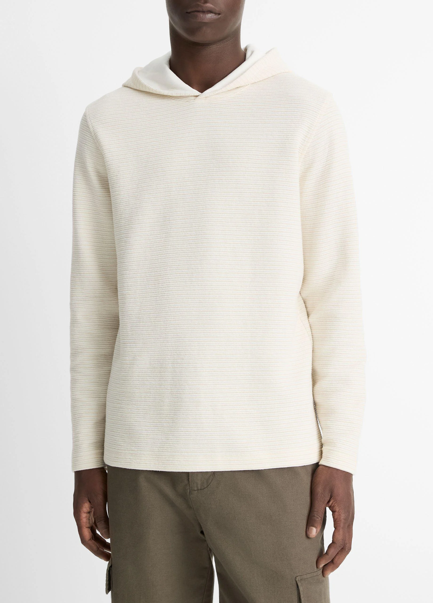 Variegated Stripe Double-Face Cotton-Blend Hoodie - 1
