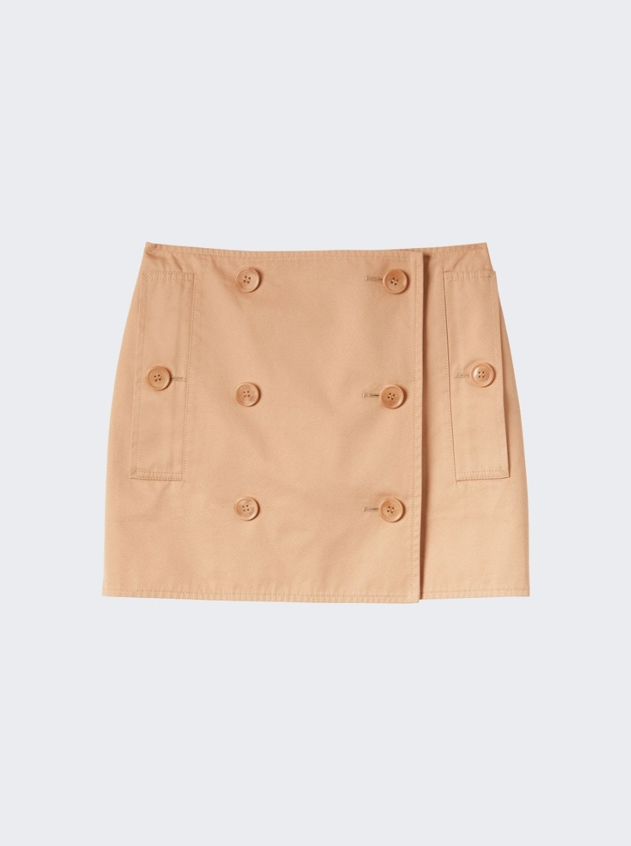 Cotton Gabardine Trench Mini Skirt Pale Nude - 3