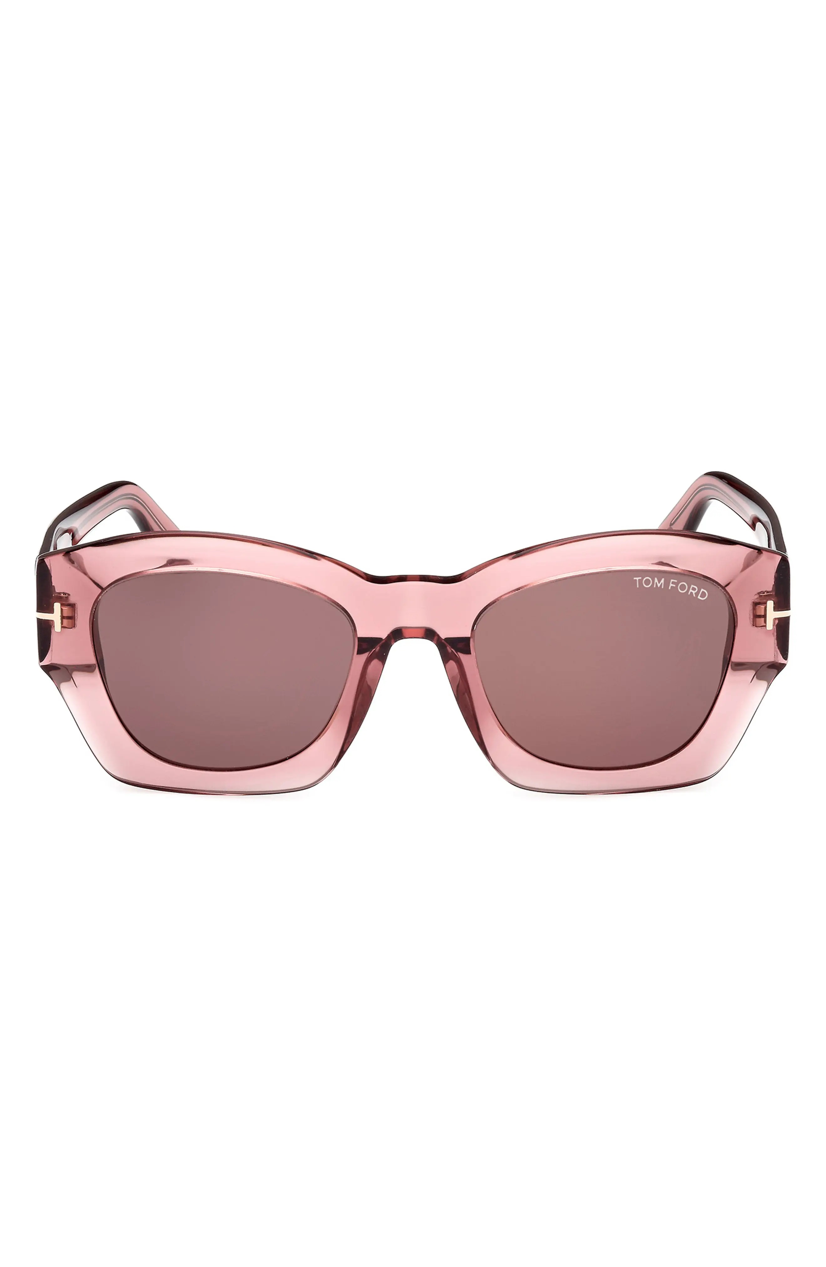 Guilliana 52mm Geometric Sunglasses in Shiny Pink /Brown - 1