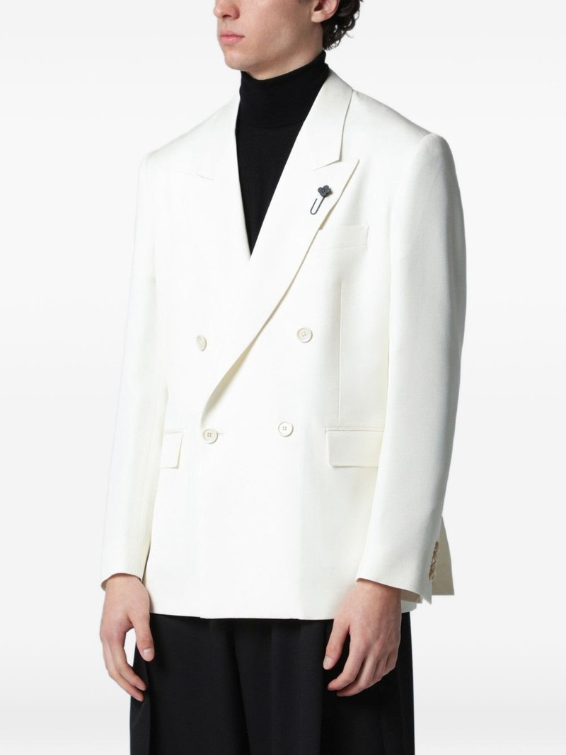 brooch-detail double-breasted blazer 1