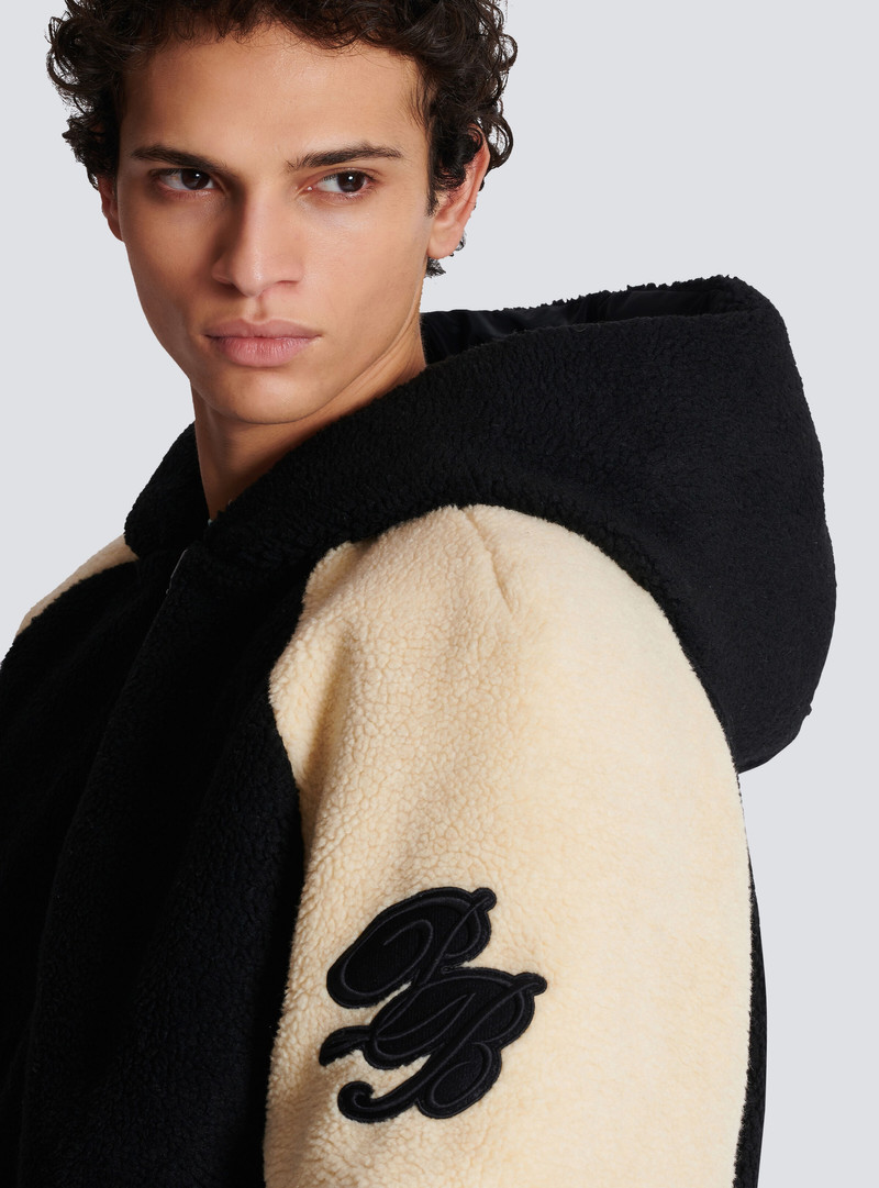 Reversible varsity-style puffer jacket with hood 8