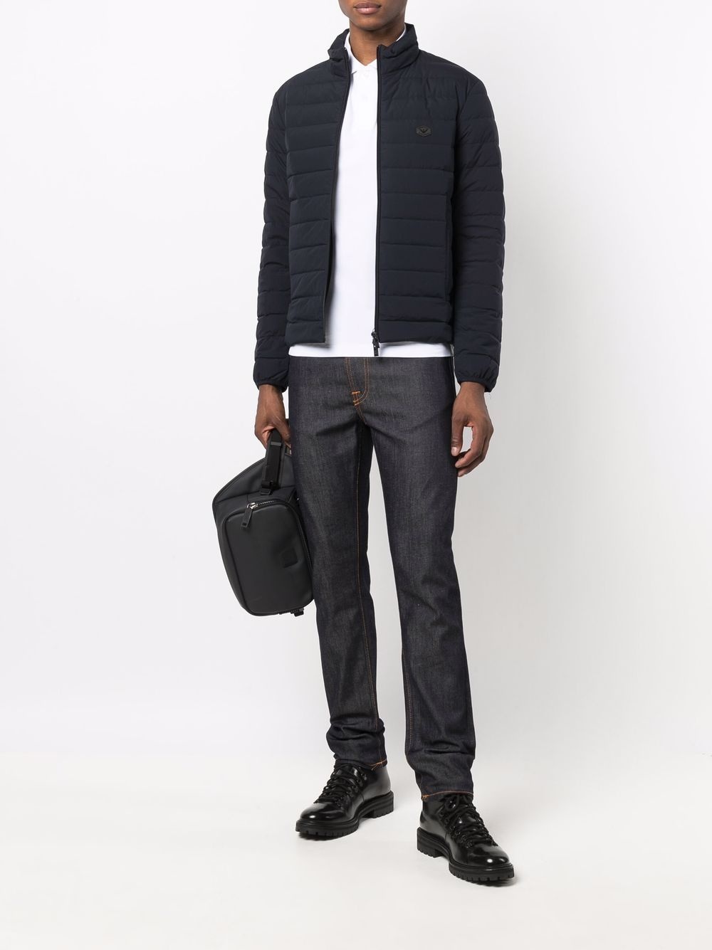 padded logo-patch jacket - 2
