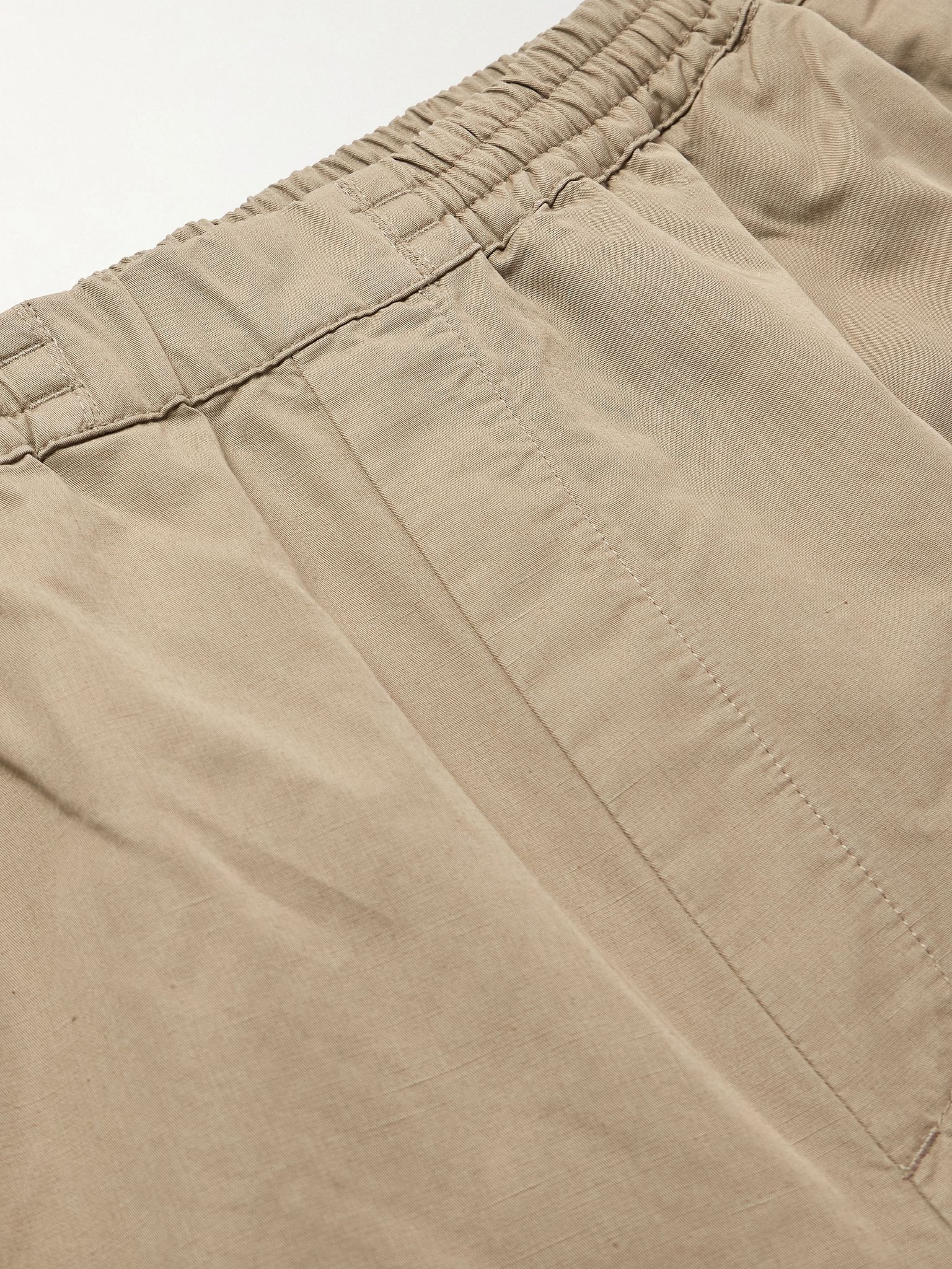 Banasa Straight-Leg Cotton and Linen-Blend Flannel Trousers Beige - 6