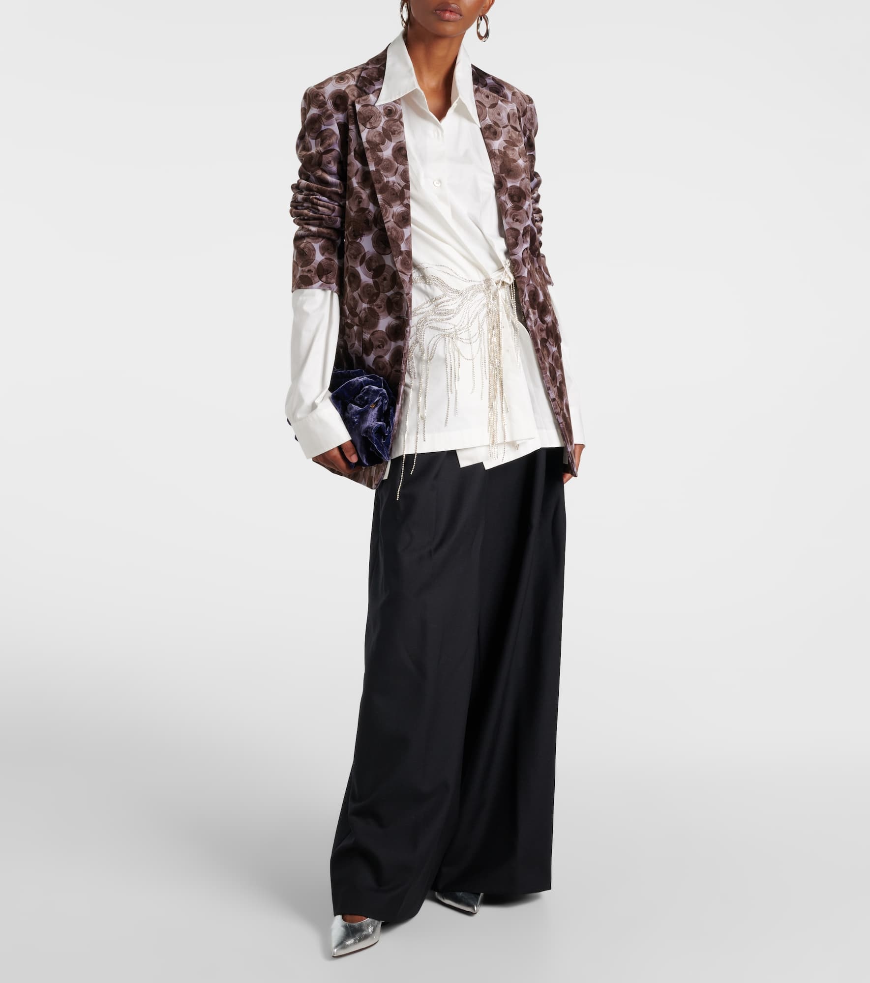 Pleated wool wide-leg pants - 2
