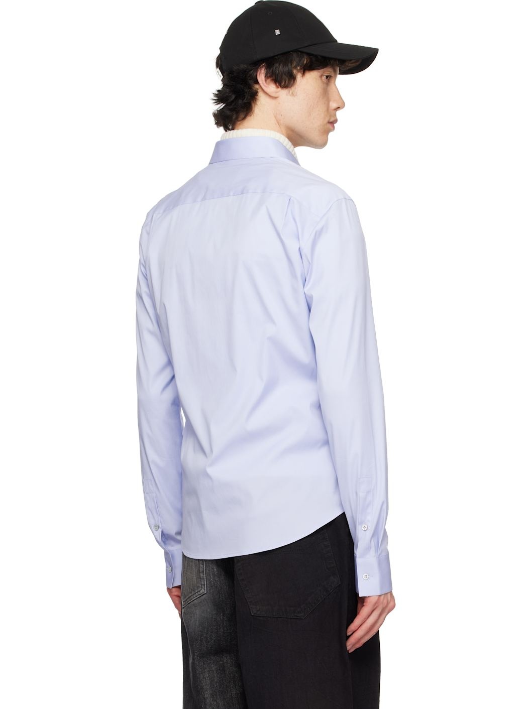 Blue Concealed Button Shirt - 3