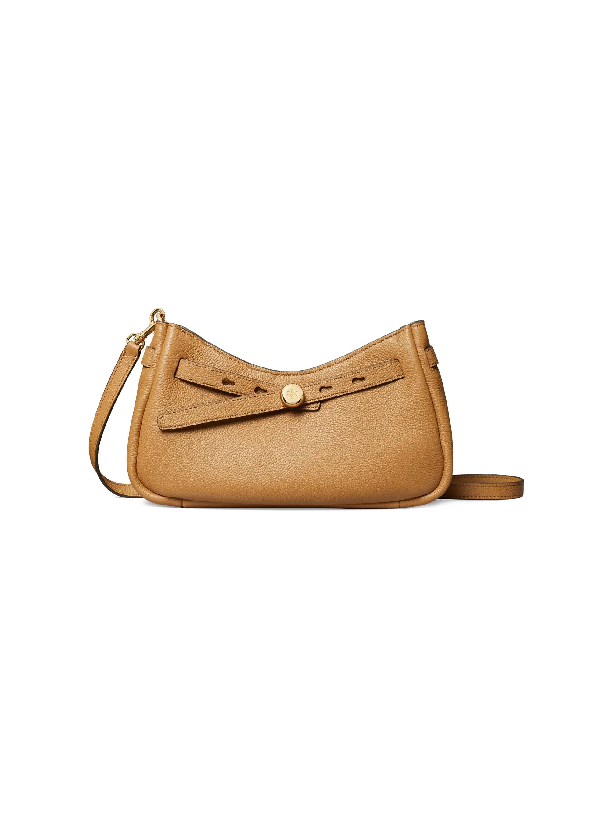 Women's Textured Leather Crossbody Bag - Tiramisu - 1