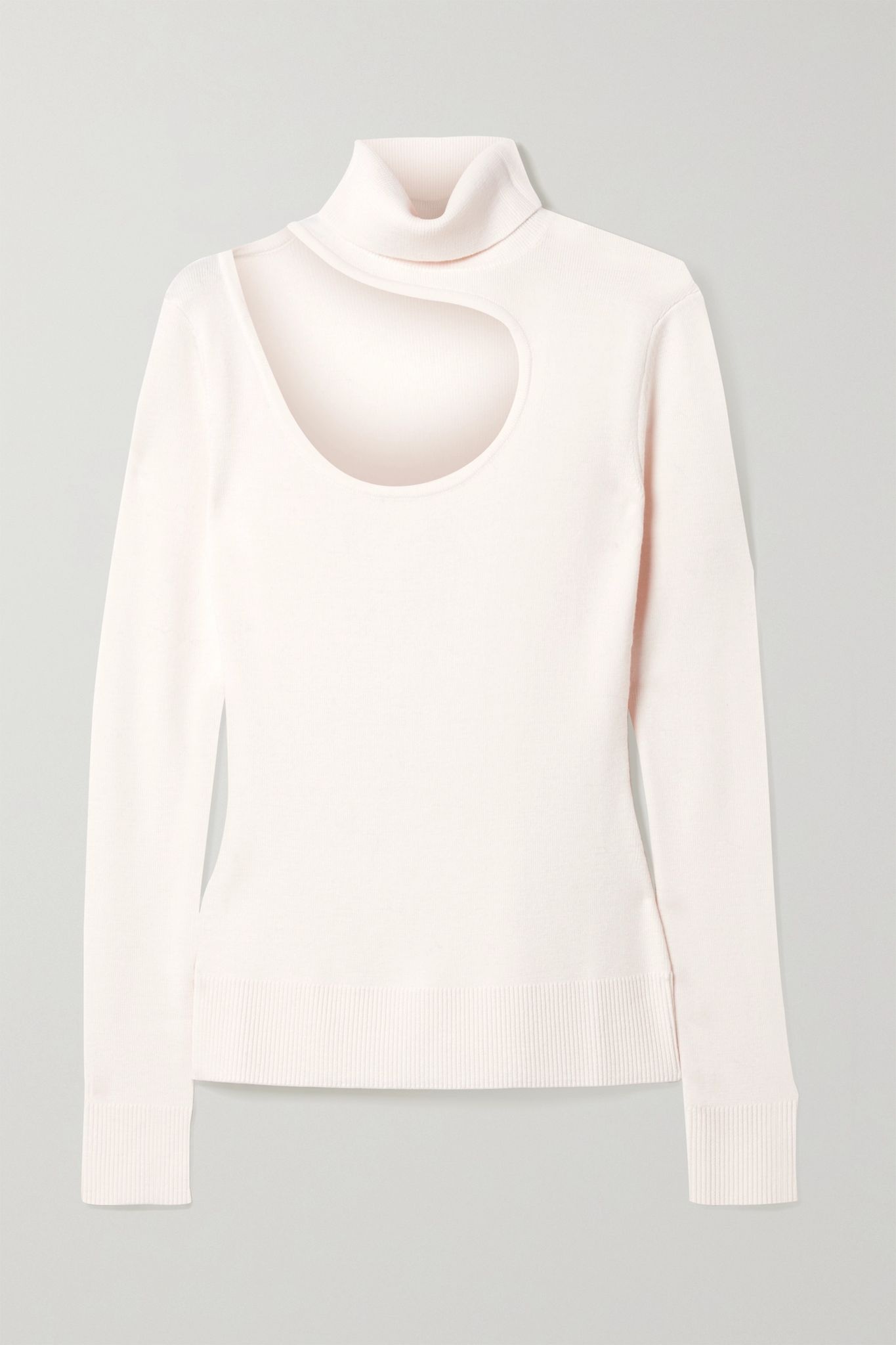 Cutout merino wool turtleneck sweater - 1