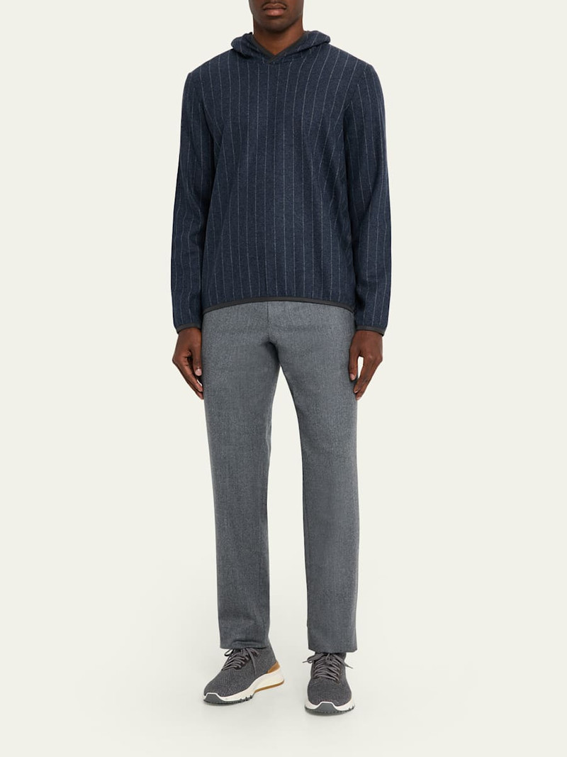 SEASE Men's Drone Wool and Cashmere Stripe Hoodie outlook