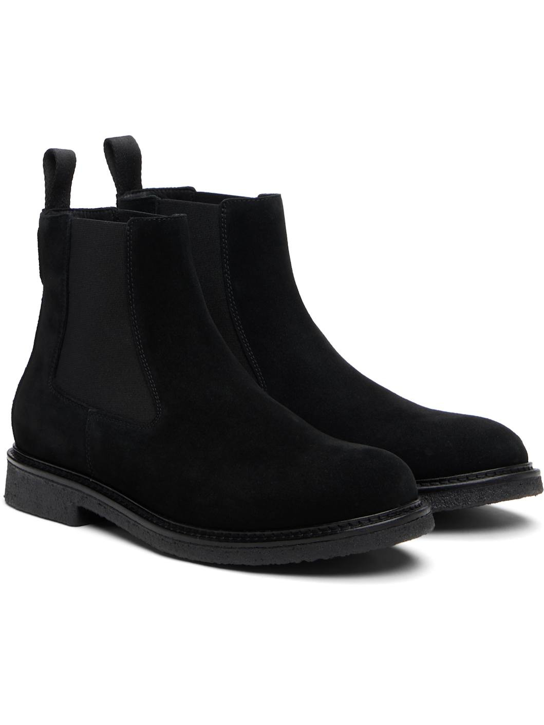 Black Elasticated Panels Chelsea Boots - 4