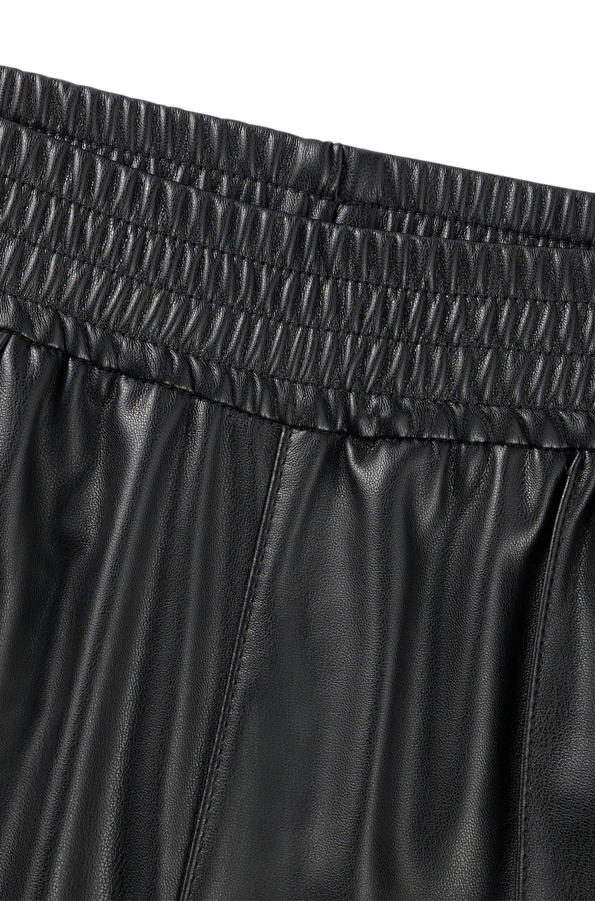 STRAIGHT-LEG TROUSERS IN FAUX LEATHER WITH PRESS-STUDS - 6