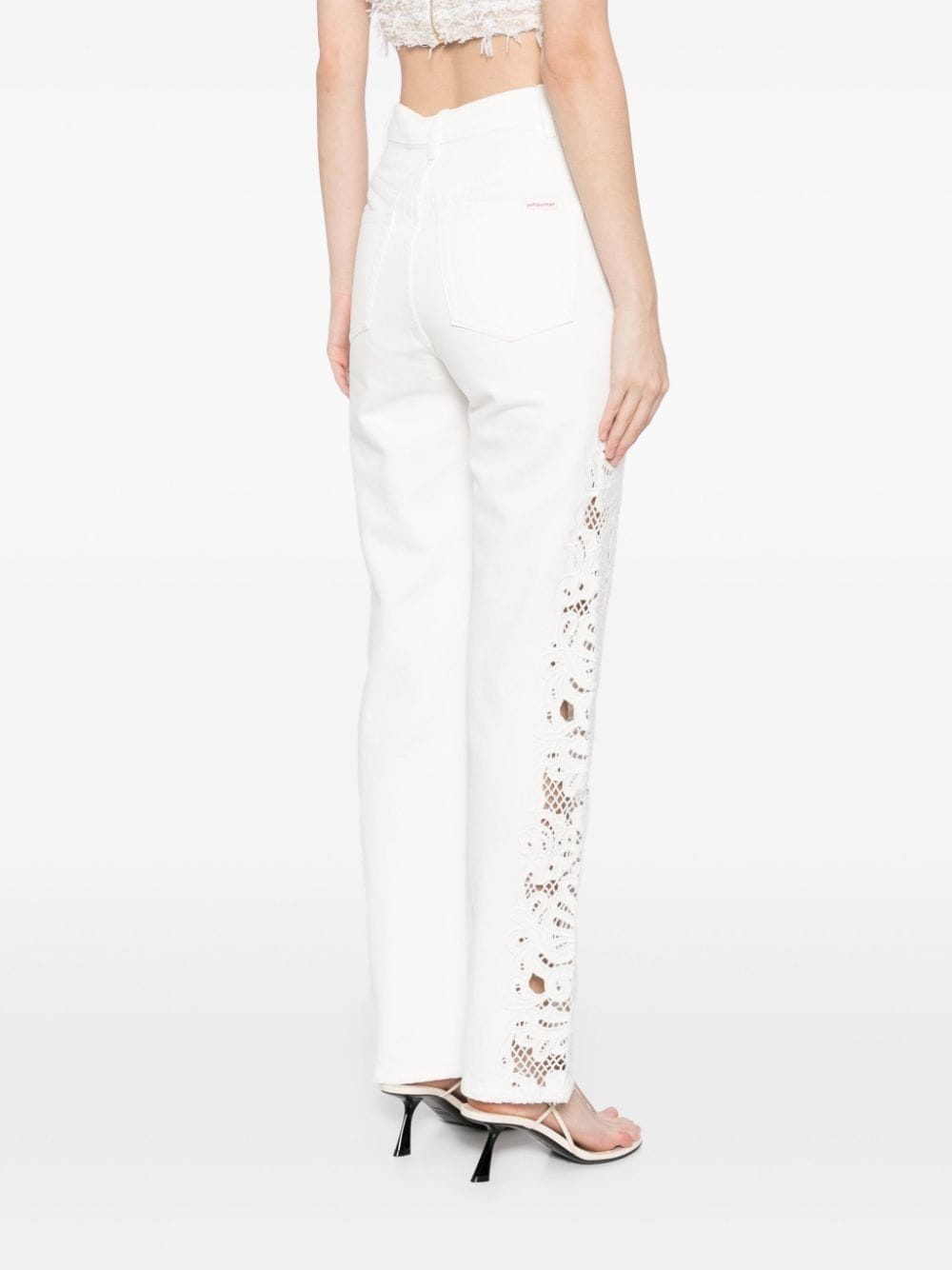embroidered cotton jeans - 4