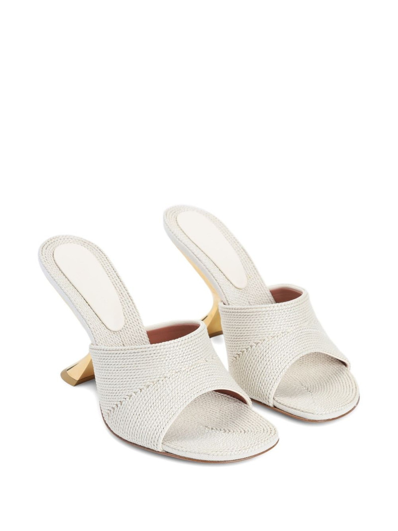 Amina Muaddi 90mm leather heeled sandals outlook