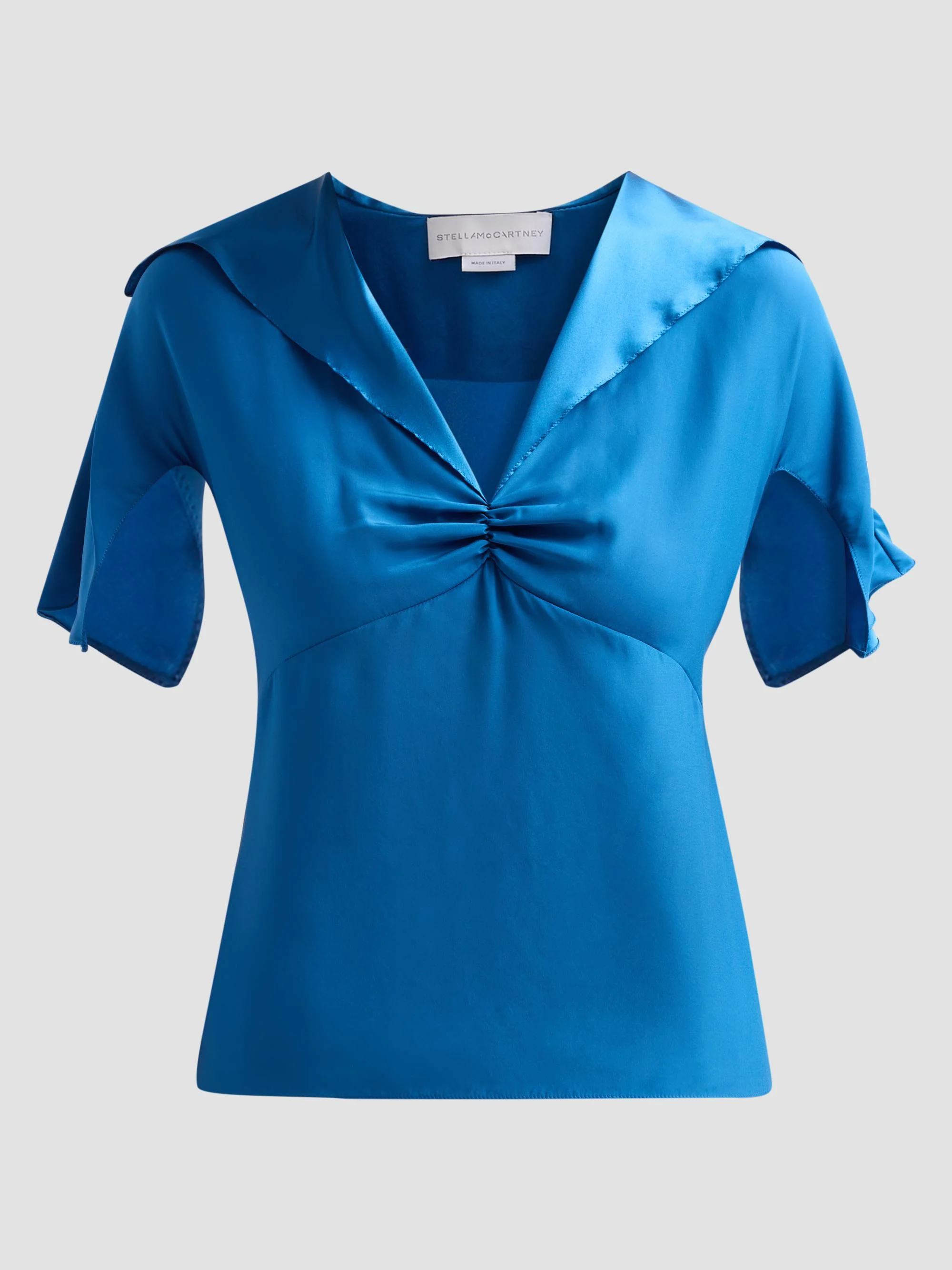 Women's Sailor Collar Silk Top - Cobalt - 1