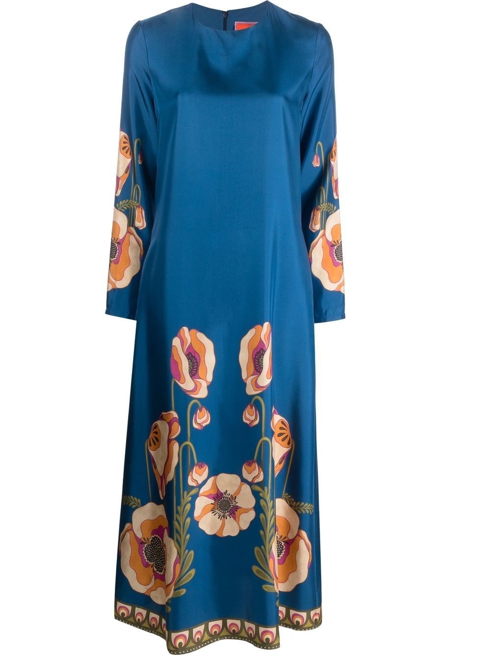 floral-print long-sleeved dress - 1
