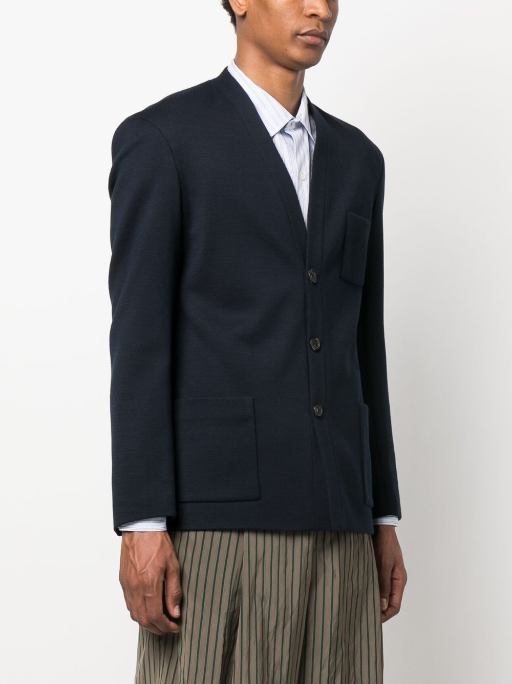 button-up wool-blend blazer - 3