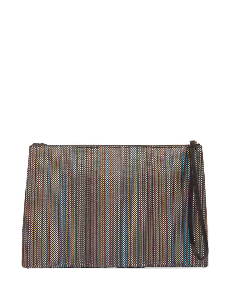 Signature Stripe vertical striped clutch bag 1