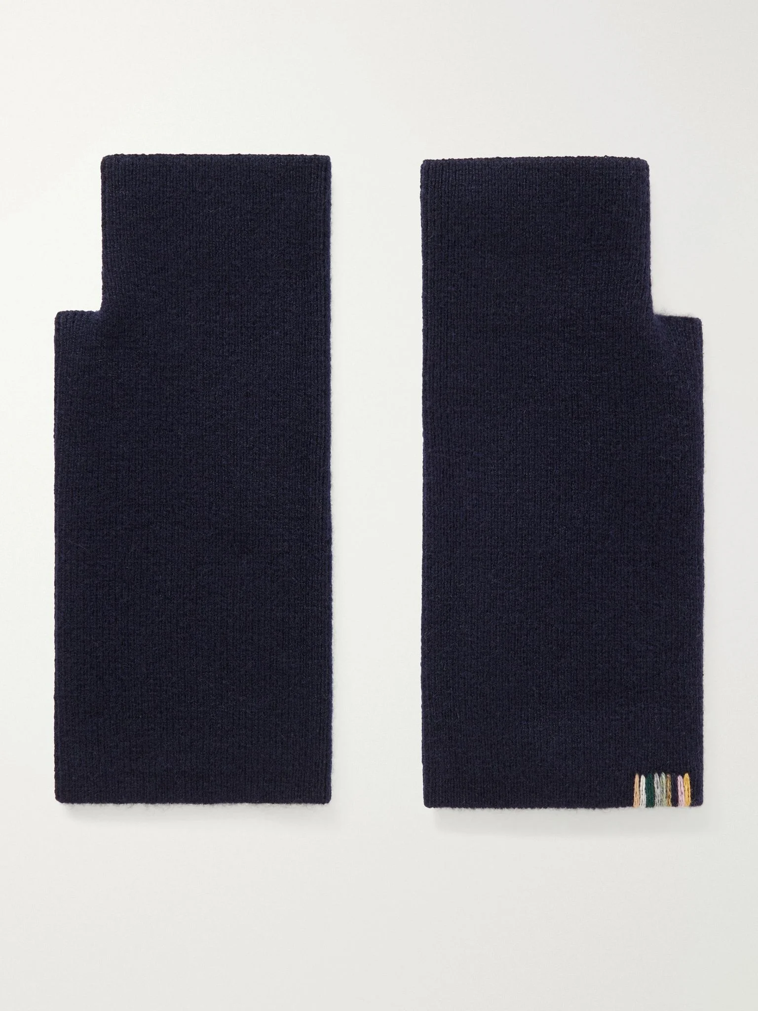 Mouffle knitted cashmere-blend fingerless gloves Navy - 1