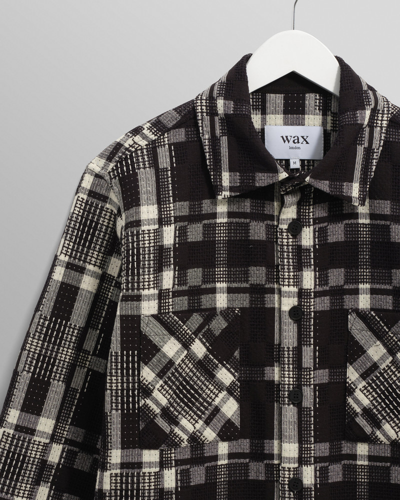 Whiting - Black And Ecru Glitch Check Overshirt 7