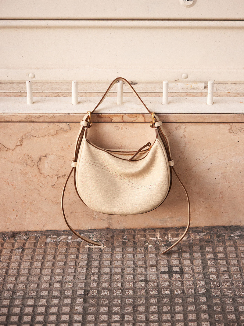 Silea Mandorla Grained Leather Mini hobo bag 3