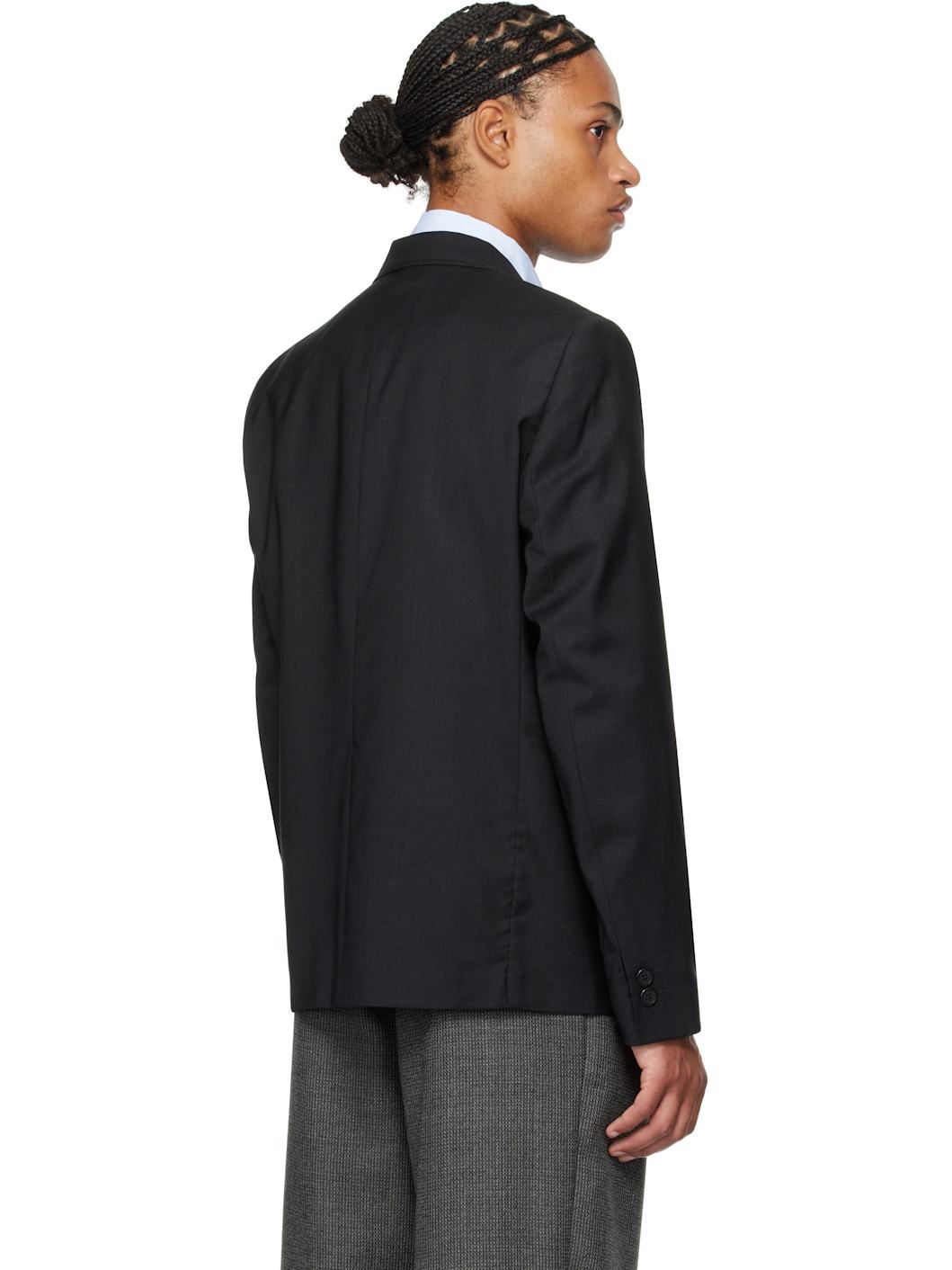Black Patch Pocket Blazer - 3