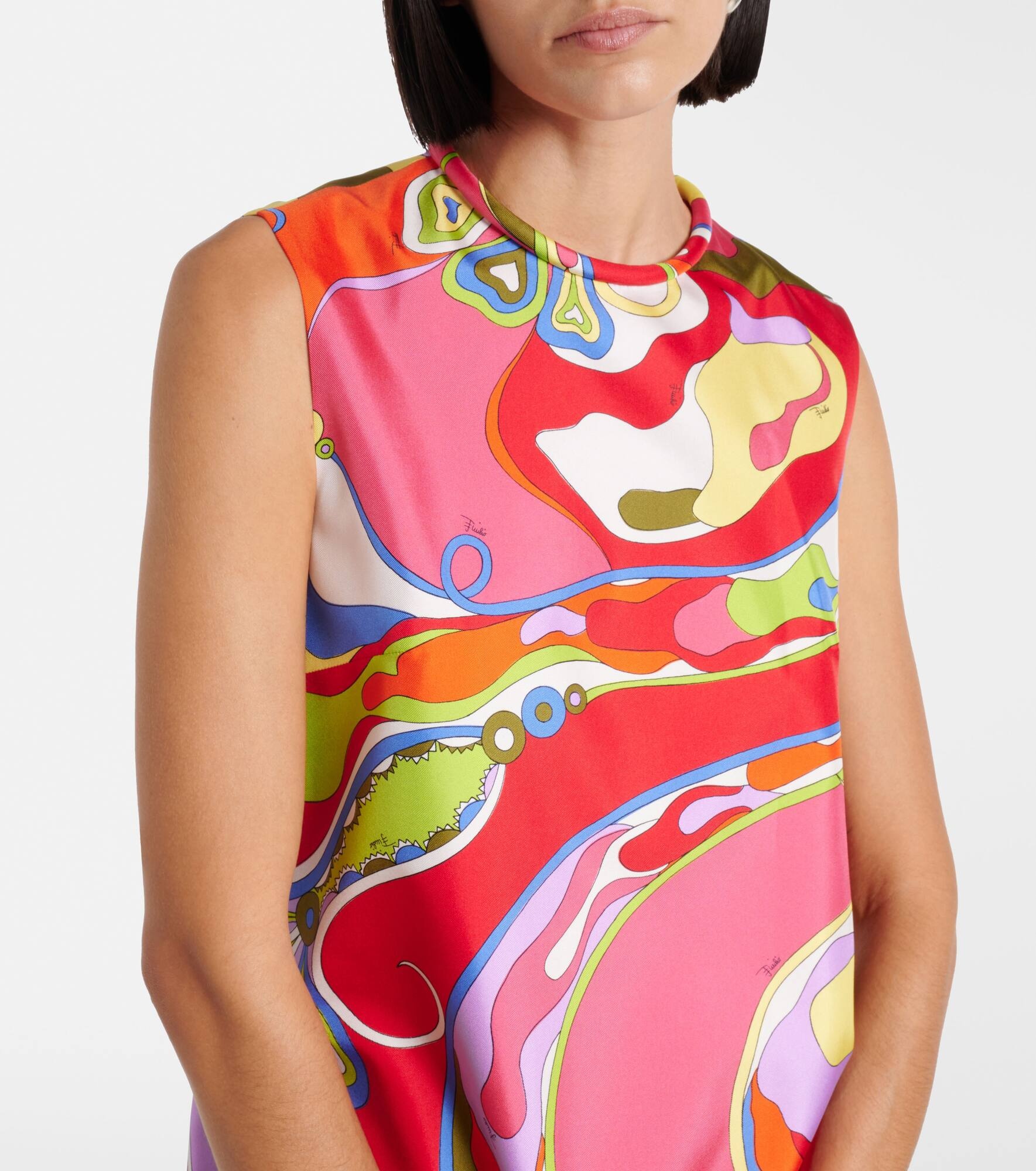Orchidee silk twill minidress - 4