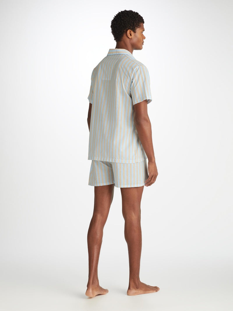 Men's Short Pyjamas Amalfi 20 Cotton Batiste Blue 5
