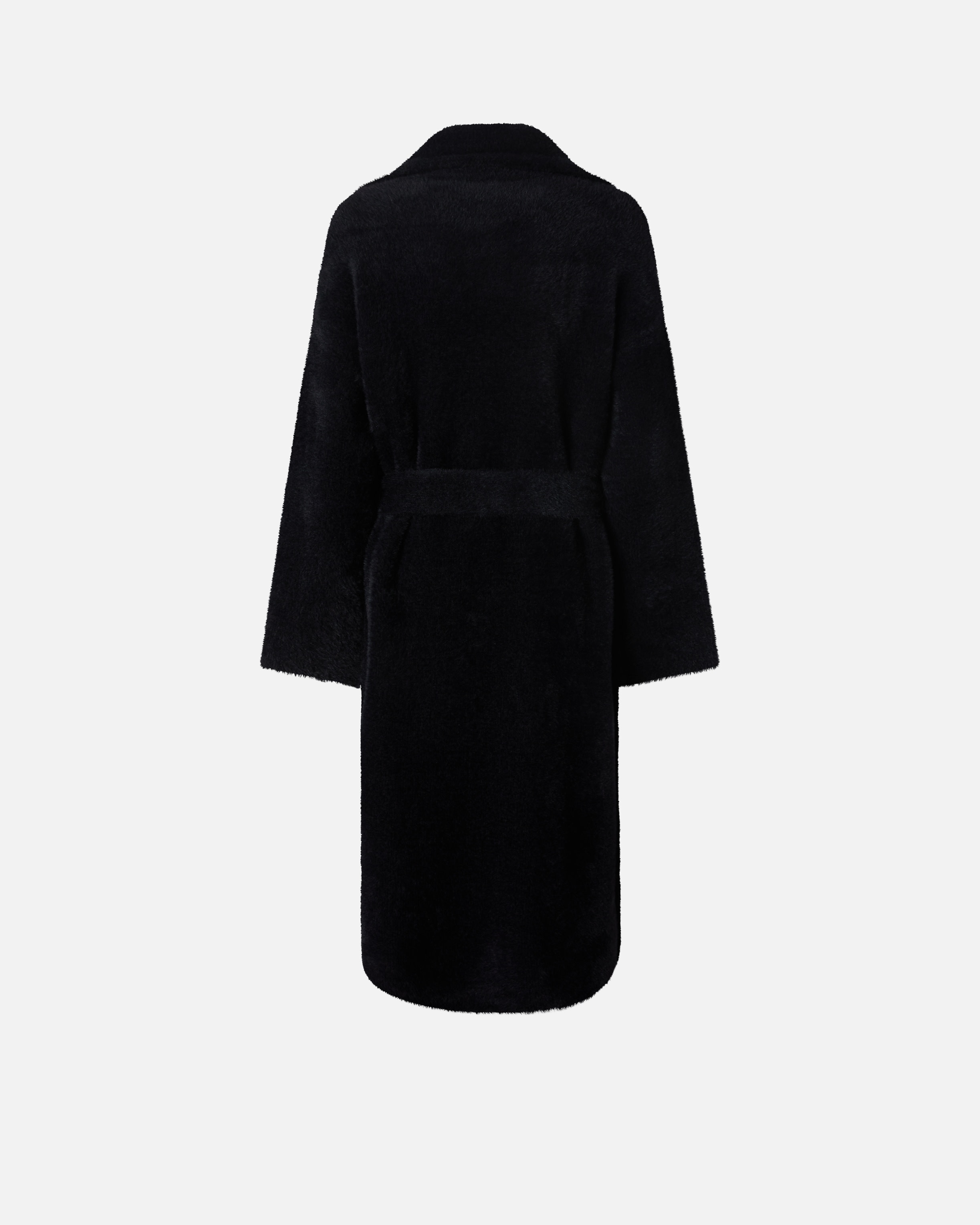 FAUX FUR WRAPAROUND COAT WITH BELT - 6