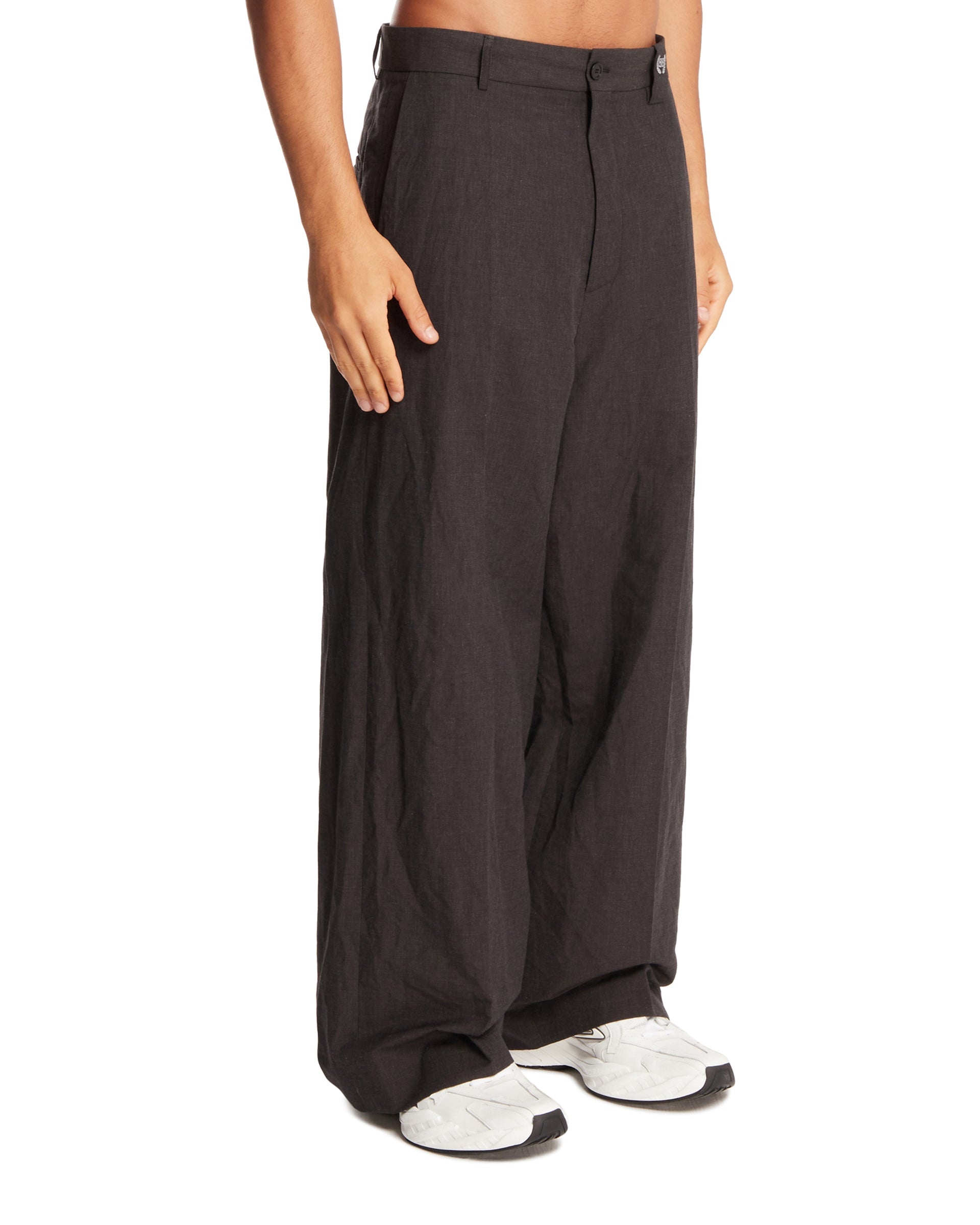 Gray Wide-Leg Trousers - 4