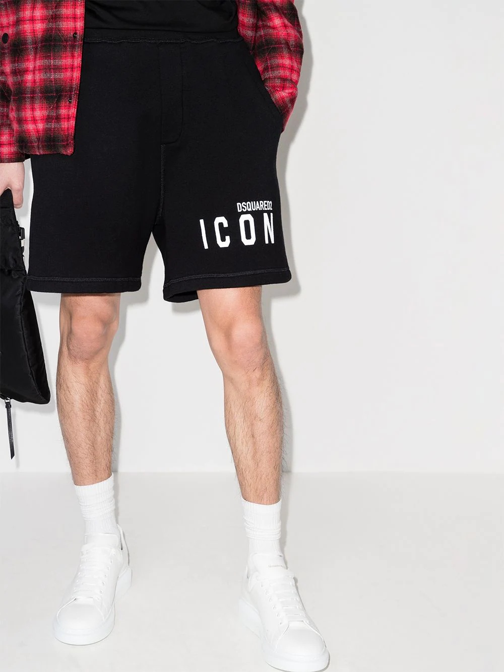 logo print track shorts - 2