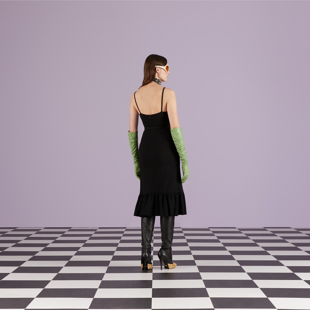 GUCCI Sable dress with Interlocking G belt | REVERSIBLE