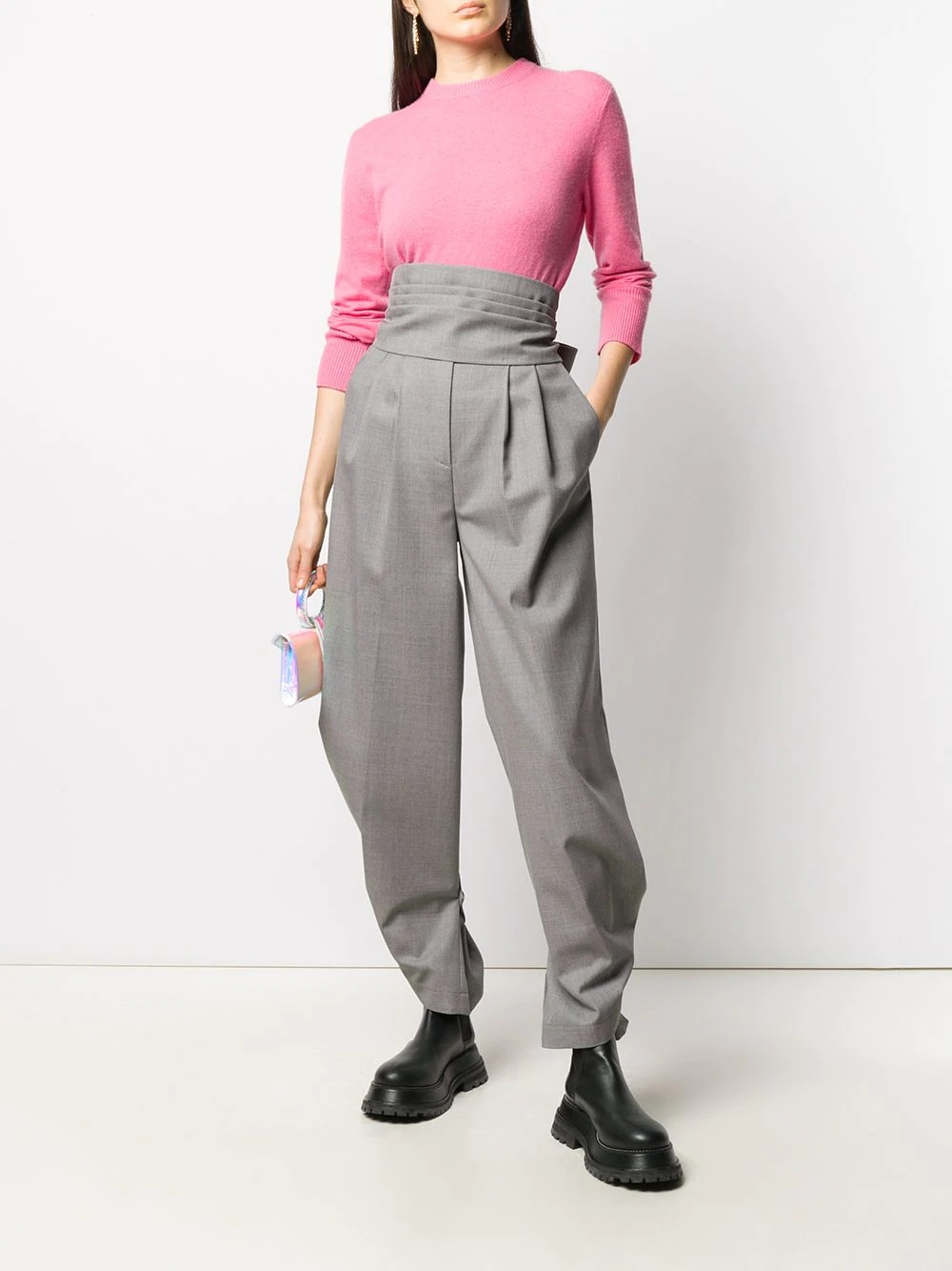 high-waisted pleated trousers - 2