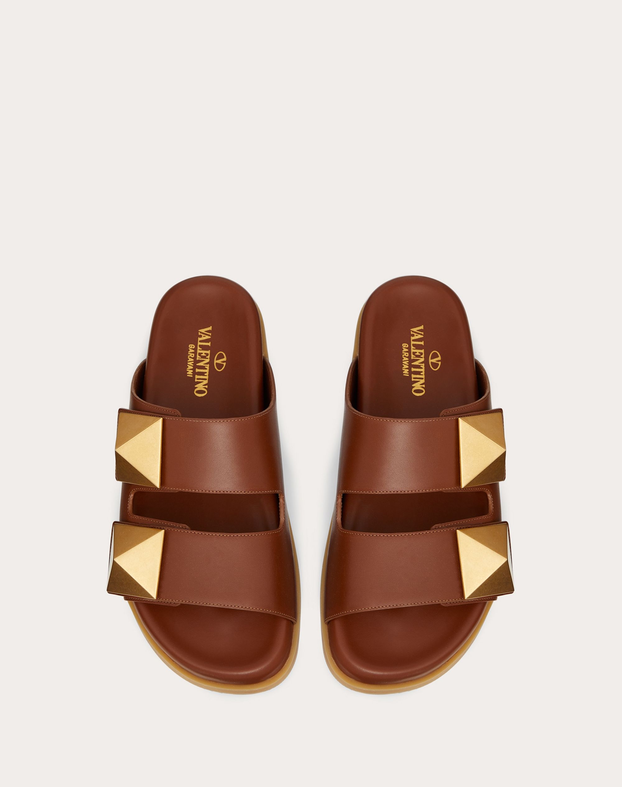 ONE STUD CALFSKIN SLIDE SANDAL - 4
