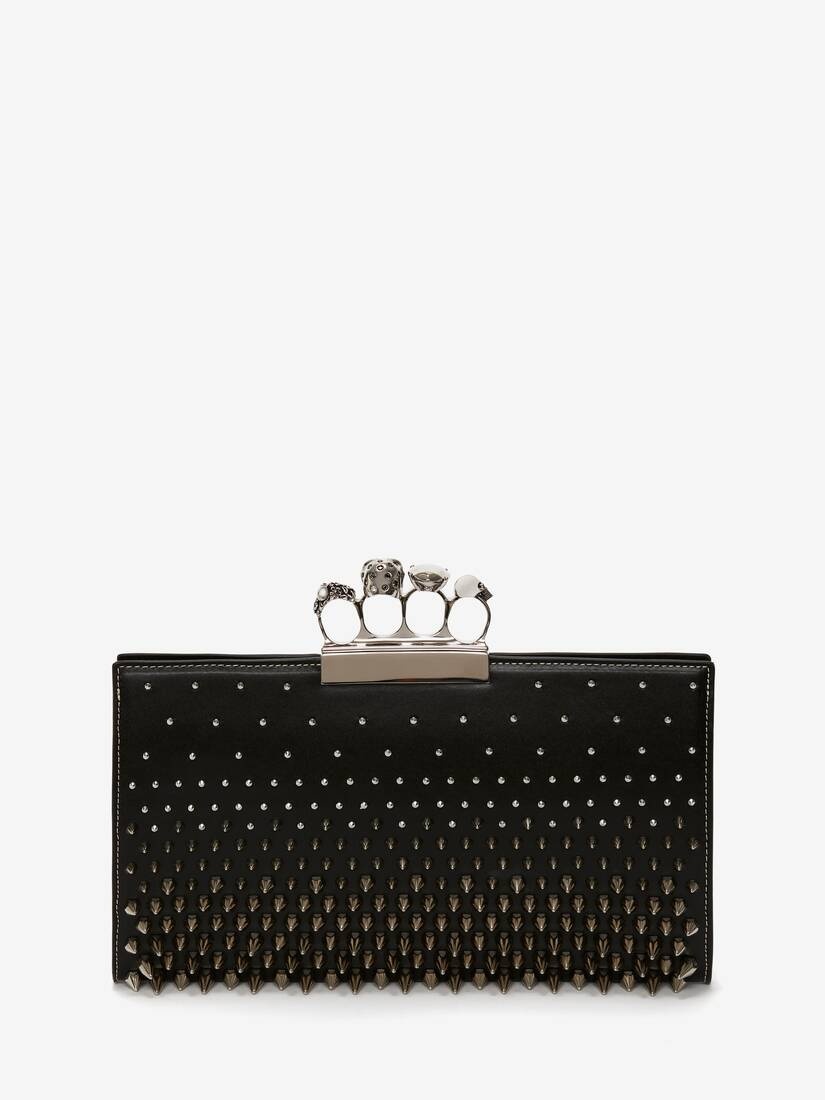 Women's Jewelled Flat Pouch in Black 3