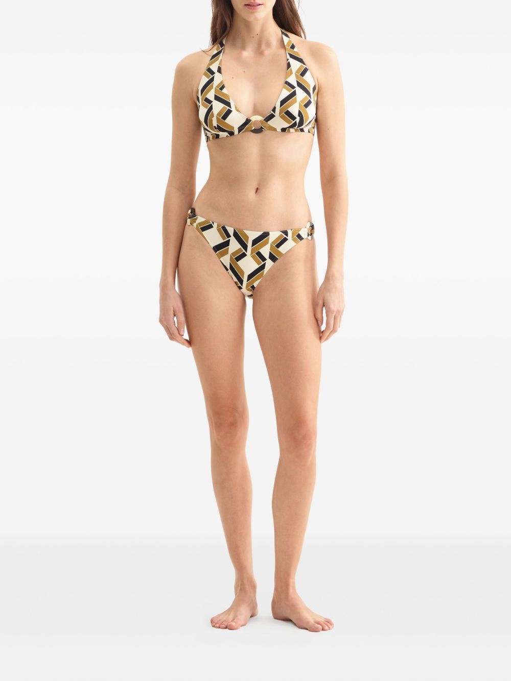 Dimension geometric-print triangle bikini top - 2