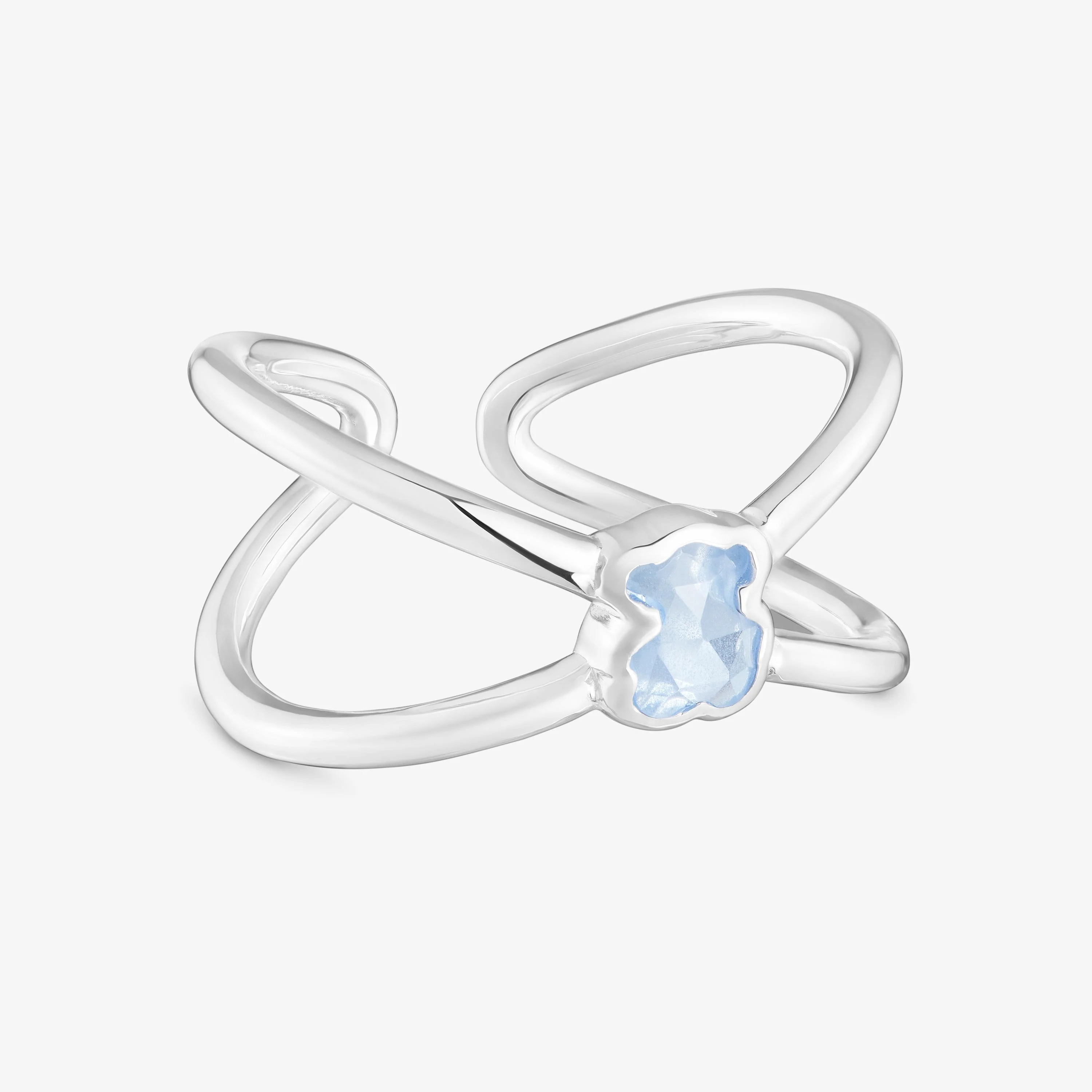 Small silver Ring with laboratory-grown blue spinel Icon Color LGG - 1