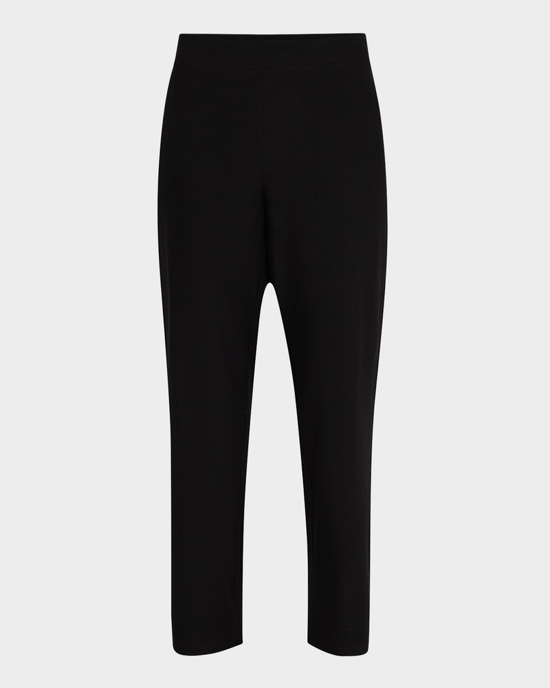 Cropped Straight-Leg Stretch Crepe Pants 1