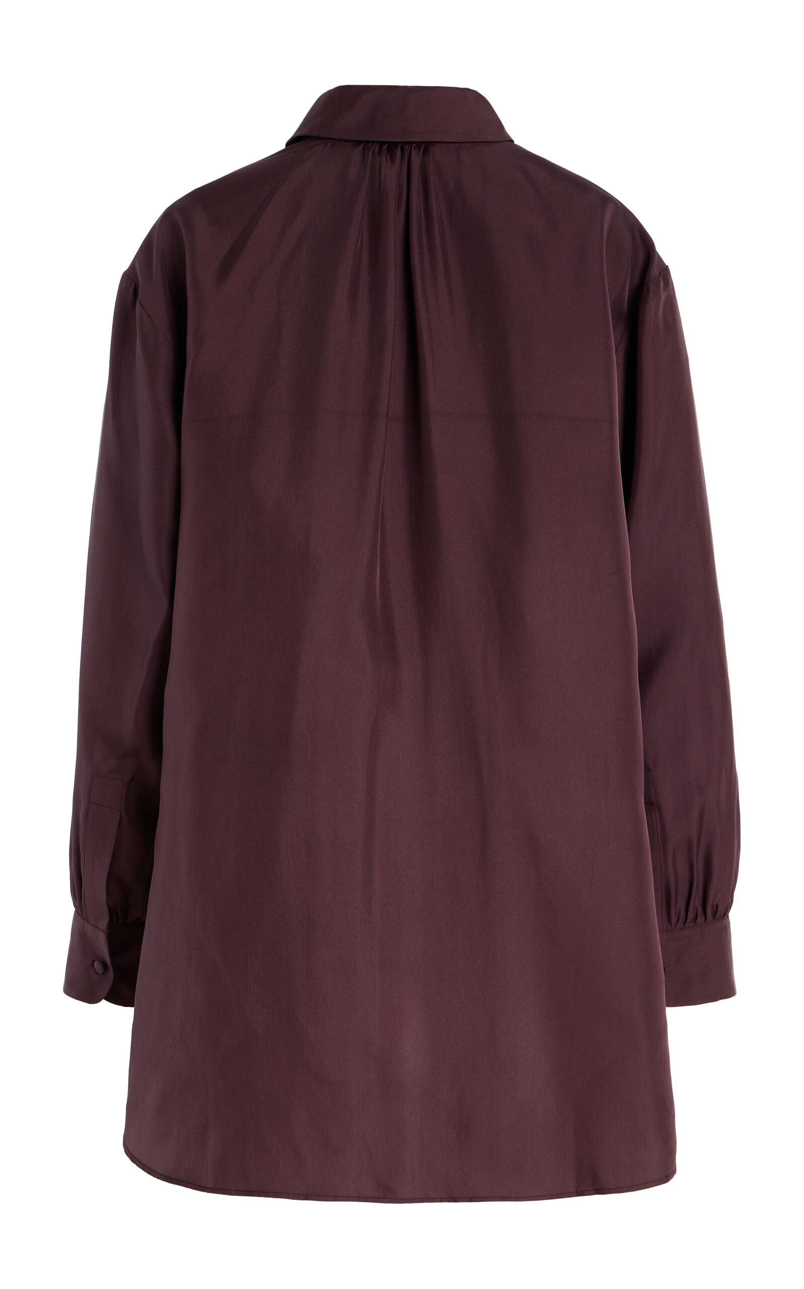 Epaullette Embellished Silk Twill Shirt berry - 5