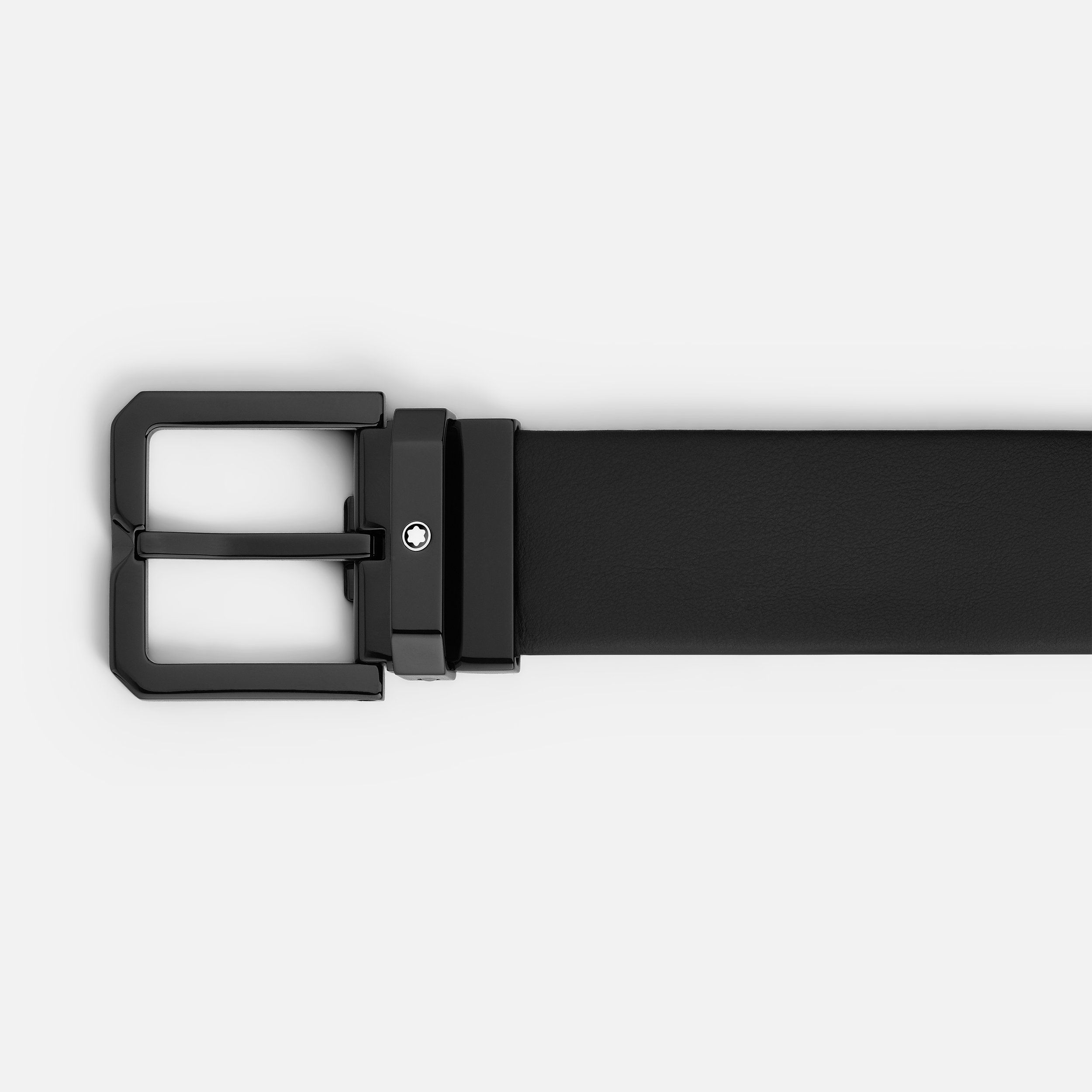 Black 35 mm leather belt - 3